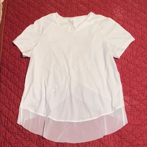 Lululemon white crop top size 2 with open back